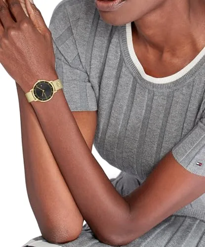 Tommy Hilfiger ▫️ Relógio analógico de quartzo para mulher, da coleção Tea, com bracelete em malha de aço inoxidável 4