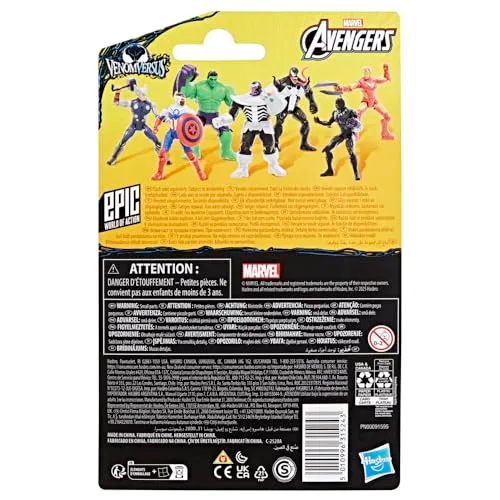 Marvel ▫️ Hasbro Angers Epic World of Action, Anti-Venom Iron Man, Figura de ação colecionável, Armadura vermelha e dourada, Acessório, Presente para meninos e meninas a partir dos 4 anos, Conjunto de ação 4