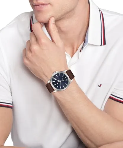 Tommy Hilfiger ▫️ Relógio analógico de quartzo para homem, modelo Bruce, com bracelete de silicone e aço inoxidável 4