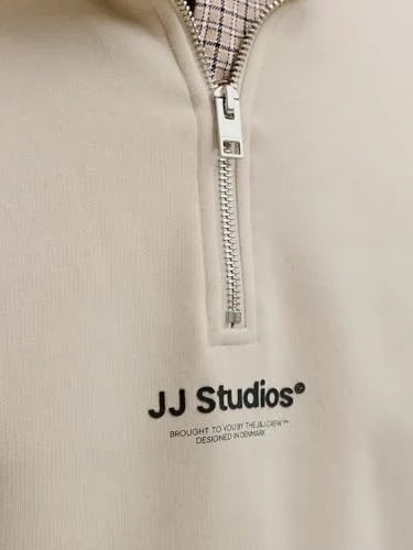 JACK & JONES ▫️ JJESOHO Camisola com fecho de correr de um quarto HN Noos Homem Camisola Verde 6