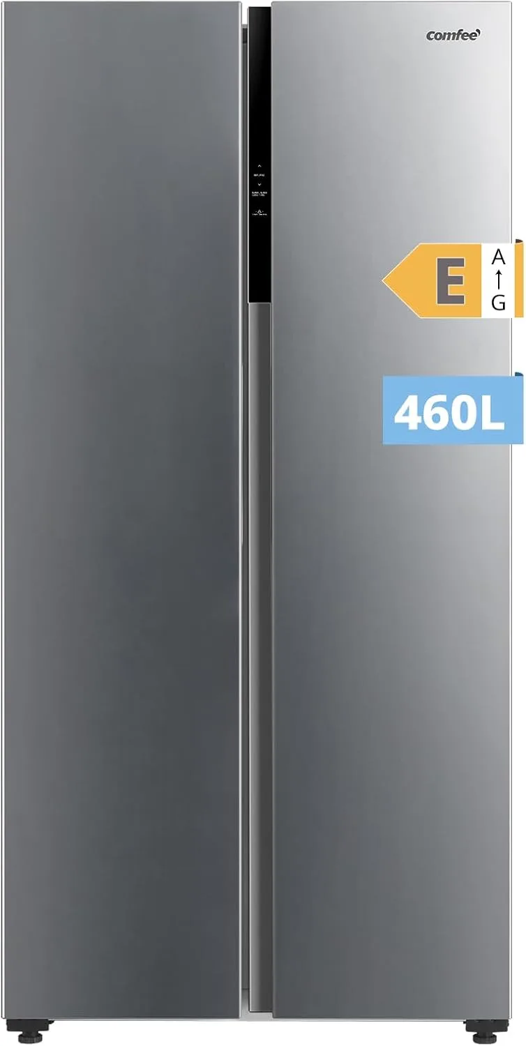 Comfee ▫️ ' RCS609IX2 Frigorífico americano 460 L(271+189)/No Frost/Compressor Inverter/177 cm altura/Refrigeração/189 L Congelação/Duplo Controlo/SuperCool, Inox [Classe energética E] [Classe energética E].