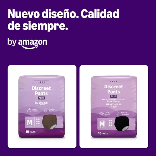 by Amazon ▫️ da Amazon Calças de senhora, tamanho médio - 40 unidades (4 embalagens de 10), preto 2