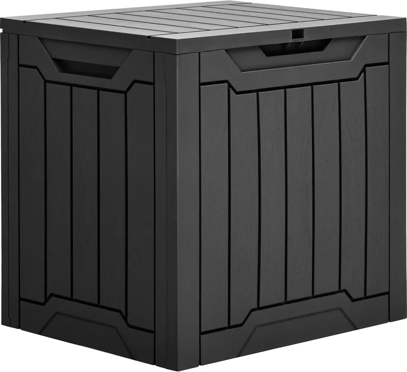 YITAHOME ▫️ Caixa de arrumação em resina para exterior, 31 galões, resistente à água, caixa de arrumação para exterior, para almofadas e equipamento de jardim, com fechadura segura, cor preta