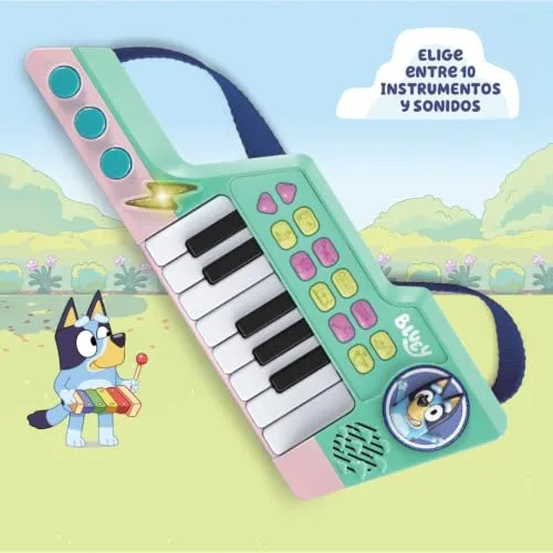 VTech ▫️ Teclado-Guitarra do Bluey, Piano e Guitarra interativos 2 em 1, Escolhe entre 10 instrumentos e sons, CRIA as tuas próprias melodias, Presente para crianças a partir dos 3 anos, Versão ESP 2