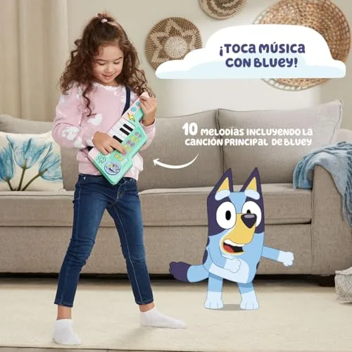 VTech ▫️ Teclado-Guitarra do Bluey, Piano e Guitarra interativos 2 em 1, Escolhe entre 10 instrumentos e sons, CRIA as tuas próprias melodias, Presente para crianças a partir dos 3 anos, Versão ESP 3
