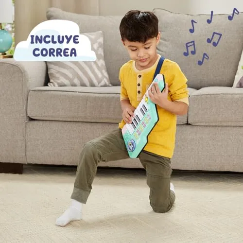 VTech ▫️ Teclado-Guitarra do Bluey, Piano e Guitarra interativos 2 em 1, Escolhe entre 10 instrumentos e sons, CRIA as tuas próprias melodias, Presente para crianças a partir dos 3 anos, Versão ESP 4