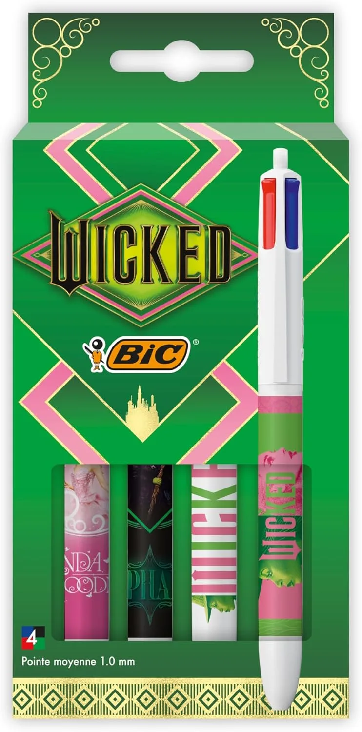 BIC ▫️ Wicked - Biros retrácteis de 4 cores, 4 peças.