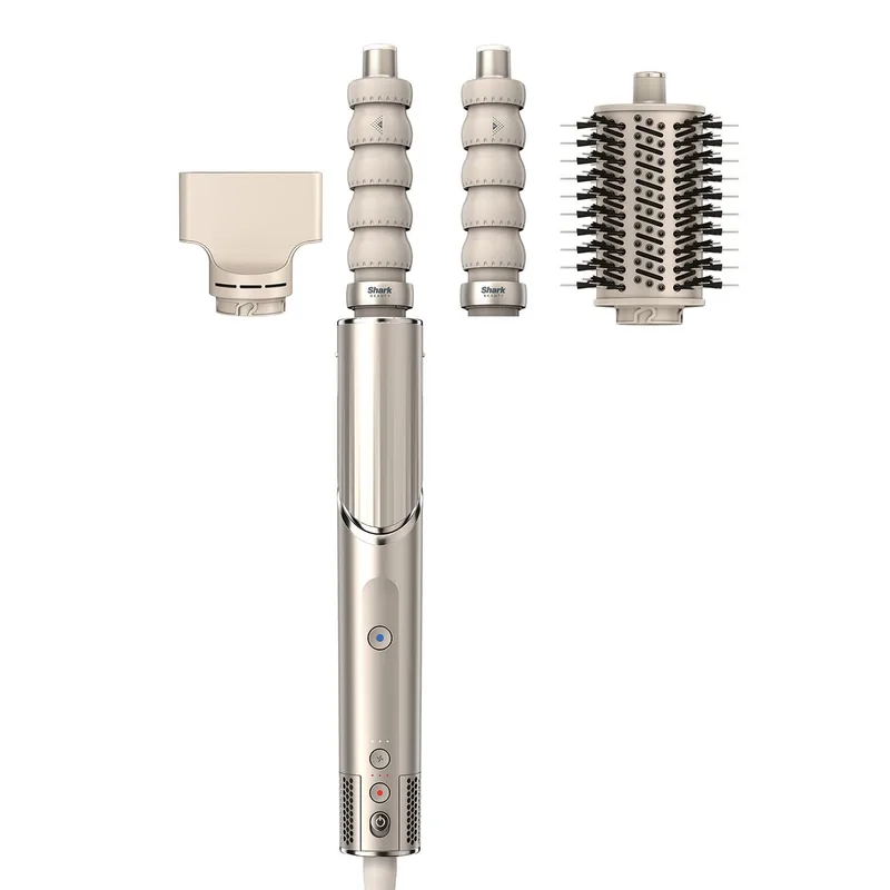 Shark ▫️ Secador de cabelo FlexStyle Multi com ar quente, modelador, escovas e concentrador autoenroláveis: sem danos causados pelo calor, penteados versáteis para todos os tipos de cabelo.