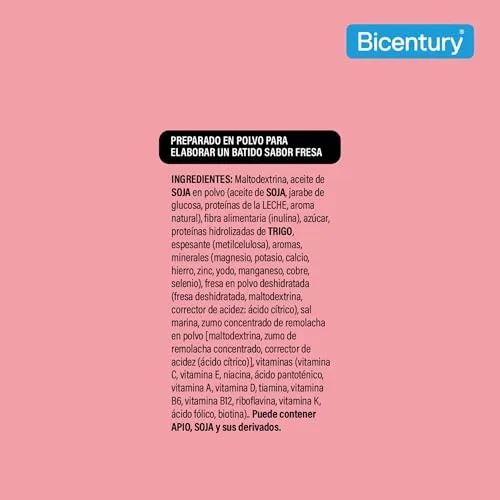 Bicentury ▫️ Batido Completo Substituto de Refeição, Sabor a Morango, Rico em Proteínas, Baixo em Gorduras, Um batido equivale a uma refeição completa, 436 g, 16 porções 6