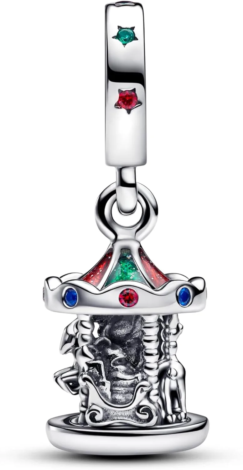 PANDORA ▫️ Pingente em prata esterlina com esmalte e pedras mistas, vermelho, 793586C01