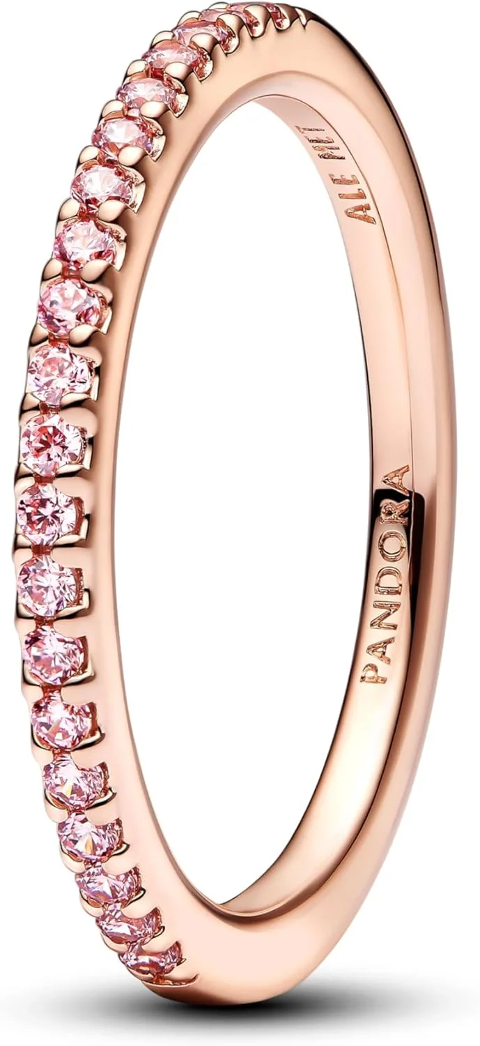 PANDORA ▫️ 182999C01 - Anel para mulher com fita rosa brilhante