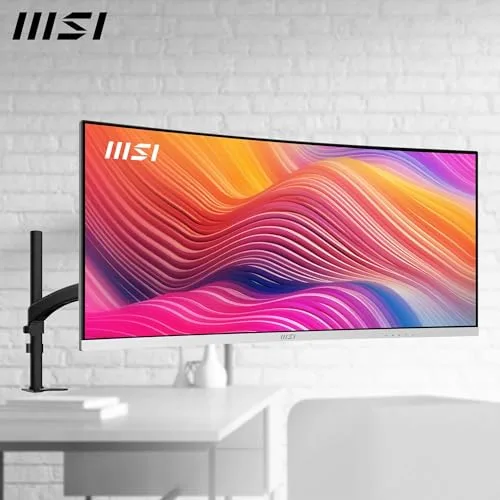 MSI ▫️ Monitor curvo Modern MD342CQPW de 34" UWQHD 1500R, Painel VA 3440 x 1440, 21:9, KVM, PIP/PBP, 120 Hz, 300 nits, antirreflexo, altifalantes integrados, ajustável em 3 direções, HDMI 2.0b 5