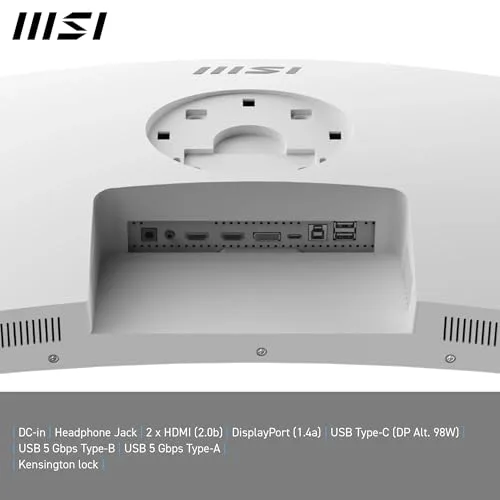 MSI ▫️ Monitor curvo Modern MD342CQPW de 34" UWQHD 1500R, Painel VA 3440 x 1440, 21:9, KVM, PIP/PBP, 120 Hz, 300 nits, antirreflexo, altifalantes integrados, ajustável em 3 direções, HDMI 2.0b 7