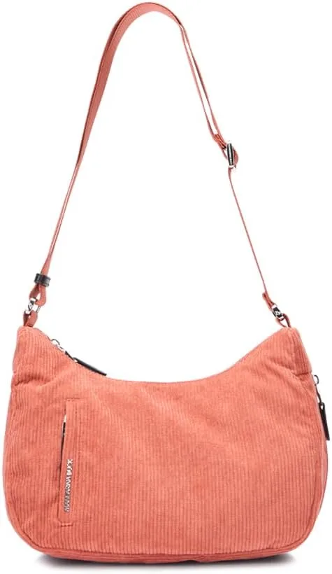 Mandarina Duck ▫️ Hunter Velvet Hobo, Mulher, Winter Rose
