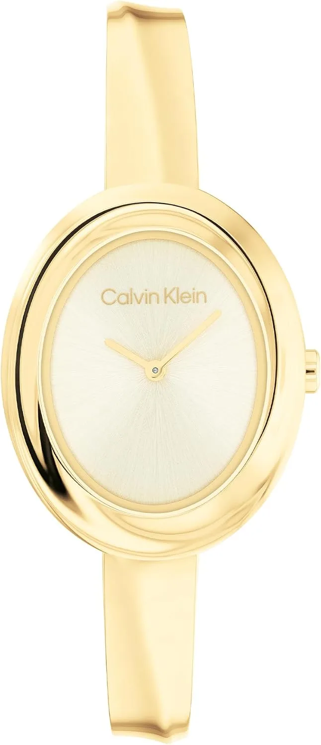 Calvin Klein ▫️ Relógio analógico para mulher da coleção Twisted Bezel, com bracelete em aço inoxidável