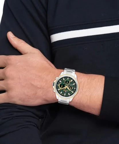 Tommy Hilfiger ▫️ Relógio analógico multifunções de quartzo para homem, com bracelete em aço inoxidável, silicone ou couro 4