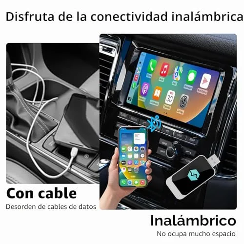 CUQI ▫️ Adaptador sem fios para CarPlay e Android Auto, converte o Android Auto/CarPlay com fios em sem fios, Type-C e USB, Plug and Play para iOS 10+/Android 11+ 6