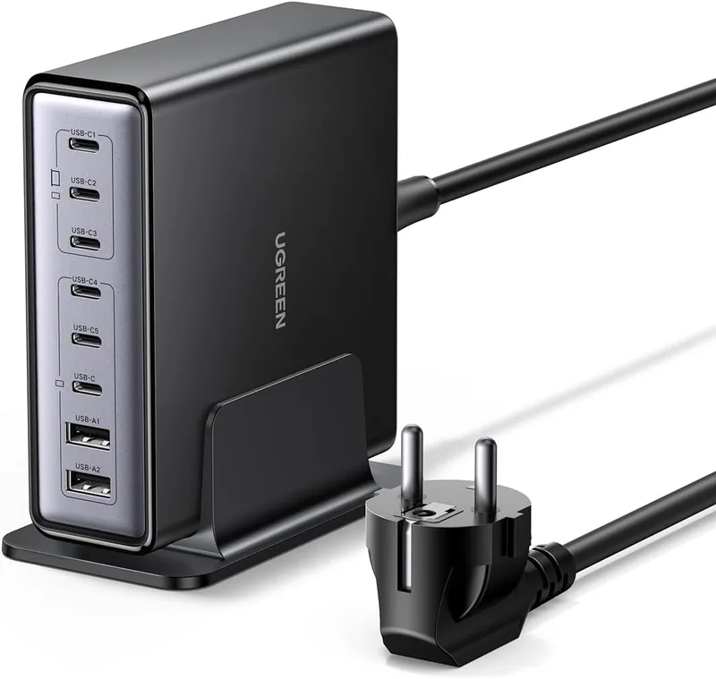 UGREEN ▫️ Carregador USB C Zapix Nexode 200 W, carregamento rápido GAN Tech com 8 portas, carregador PD de 100 W compatível com MacBook Pro/Air, iPhone 17 Pro MAX Air Series16-12, Galaxy Series, DELL