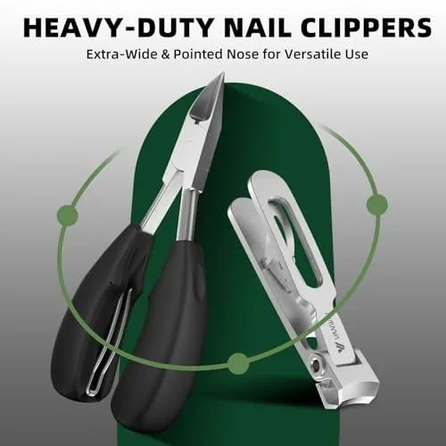 VANWIN ▫️ Cortadores de unhas para idosos, unhas grossas, cortadores de unhas grandes para homens com abertura ampla, cortadores de unhas encravadas resistentes com cabo comprido, cortador de unhas inclinado e afiado 2