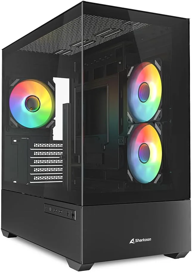Sharkoon ▫️ MK6 RGB - Caixa para PC Micro ATX, cor preta