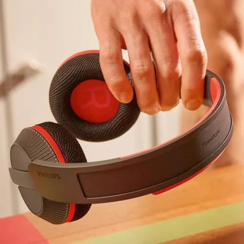 PHILIPS ▫️ TAA6219BK Auscultadores Bluetooth desportivos da Série 6000 com carregamento solar automático, autonomia de 80 horas, ideais para fazer exercício, correr e outros desportos - Preto e Vermelho 6