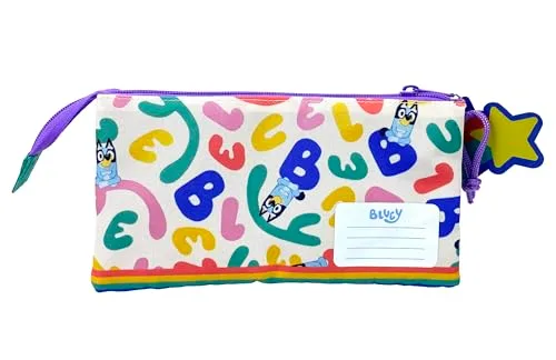 CYPBRANDS ▫️ CyP Brands - Bluey, Estojo, Porta-tudo, Material escolar, Pré-escolar, Arco-íris, Multicolorido, Produto oficial 2