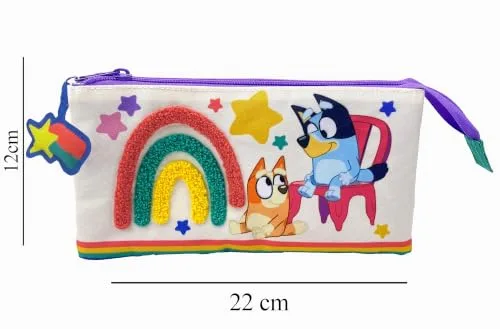CYPBRANDS ▫️ CyP Brands - Bluey, Estojo, Porta-tudo, Material escolar, Pré-escolar, Arco-íris, Multicolorido, Produto oficial 4