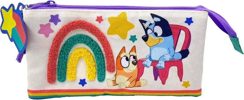CYPBRANDS ▫️ CyP Brands - Bluey, Estojo, Porta-tudo, Material escolar, Pré-escolar, Arco-íris, Multicolorido, Produto oficial