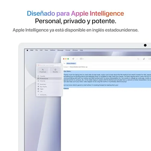 Apple ▫️ Computador de secretária iMac «tudo-em-um» com chip M4, CPU e GPU de 8 núcleos: concebido para Intelligence, ecrã Retina de 24″, 16 GB de RAM, SSD de 256 GB, vidro nano-texturizado – prateado 3