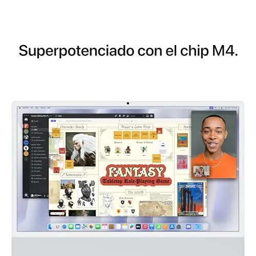 Apple ▫️ Computador de secretária iMac «tudo-em-um» com chip M4, CPU e GPU de 8 núcleos: concebido para Intelligence, ecrã Retina de 24″, 16 GB de RAM, SSD de 256 GB, vidro nano-texturizado – prateado 4