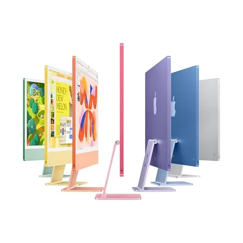 Apple ▫️ Computador de secretária iMac «tudo-em-um» com chip M4, CPU e GPU de 10 núcleos: concebido para Intelligence, ecrã Retina de 24″, 16 GB de memória unificada, SSD de 512 GB – Rosa 2