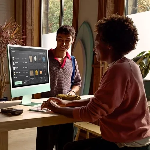 Apple ▫️ Computador de secretária iMac «tudo-em-um» com chip M4, CPU e GPU de 10 núcleos: concebido para Intelligence, ecrã Retina de 24″, 16 GB de memória unificada, SSD de 512 GB – Rosa 5