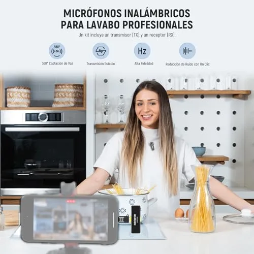 NEEWER ▫️ Lavalier - Sistema de microfone sem fios, 1 recetor USB-C com adaptador OTG e 1 transmissor de condensador omnidirecional com cancelamento de ruído, compatível com o iPhone 16 Pro Max e o S24 Ultra 2