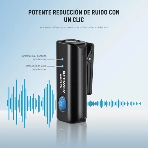 NEEWER ▫️ Lavalier - Sistema de microfone sem fios, 1 recetor USB-C com adaptador OTG e 1 transmissor de condensador omnidirecional com cancelamento de ruído, compatível com o iPhone 16 Pro Max e o S24 Ultra 3