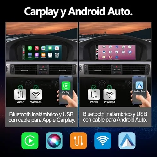 LXKLSZ ▫️ Ecrã para CIC 3/5 Série E60/E61/E90/E91/E92/E93 (2008-2013) Rádio CarPlay/Android Auto para automóvel, ecrã tátil HD de 8,8 polegadas 3