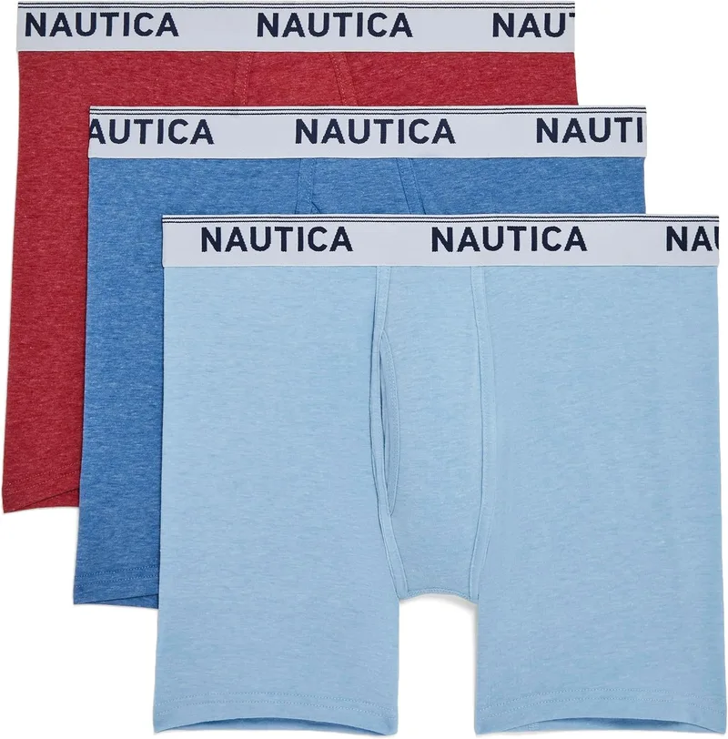 Nautica ▫️ Conjunto de 3 cuecas tipo boxer Stretch Performance Roupa interior masculina (Conjunto de 3)