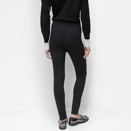DKNY ▫️ Calças para mulher com detalhe de fecho, preto, M 4