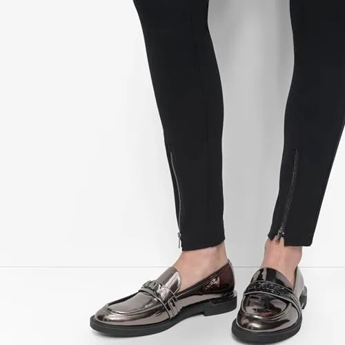 DKNY ▫️ Calças para mulher com detalhe de fecho, preto, M 6