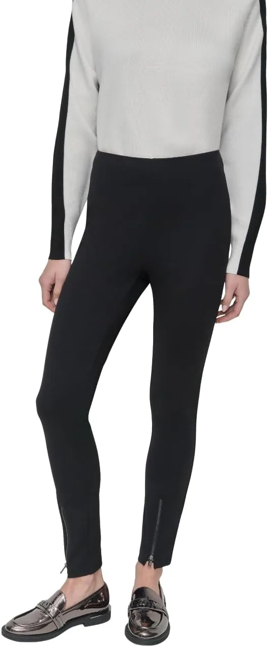 DKNY ▫️ Calças para mulher com detalhe de fecho, preto, M