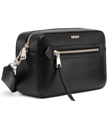 DKNY ▫️ Mala de mão Bryant AVE Camera para mulher, Preto/Dourado, Preto/Dourado 6