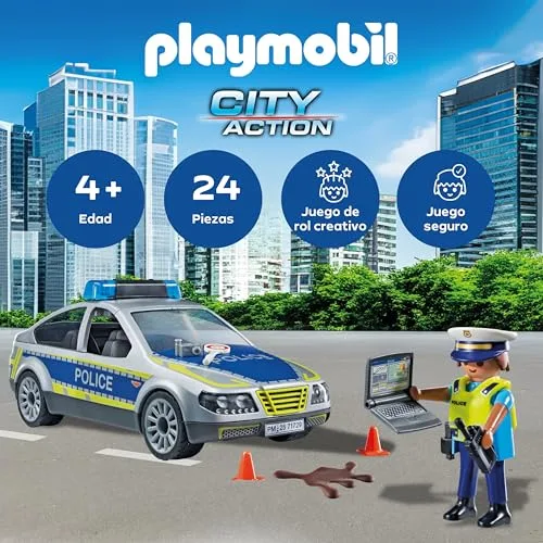PLAYMOBIL ▫️ Action Heroes | Patrulha Policial | Carro da Polícia | Carro de brincar | Brinquedo para meninos e meninas a partir dos 4 anos | 71729 3