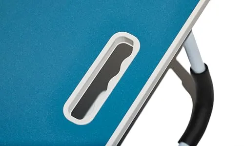Muitomas ▫️ Mesa para teletrabalho, secretária dobrável em plástico e metal, dobrável com porta-copos e suporte para tablet, para cama e sofá, 60 x 40 x 30 cm, cor azul petróleo 4