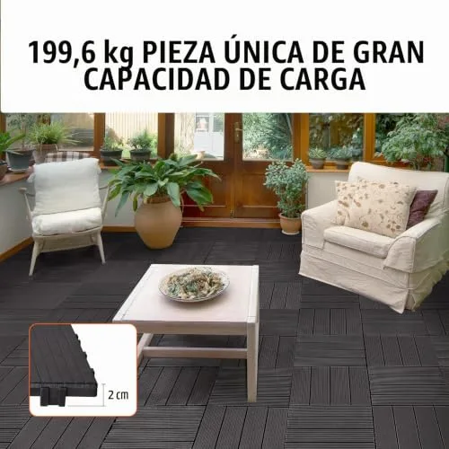 VEVOR ▫️ Ladrilhos entrelaçados para terraço, Embalagem de 36, 300 x 300 x 20 mm, de plástico, resistentes à água, para utilização em todos os tipos de clima, para terraços, alpendres, piscinas, varandas, castanho-escuro 3