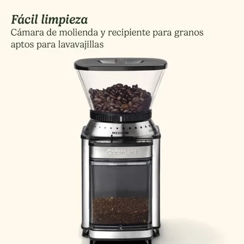 CUISINART ▫️ Moedor de café para uso doméstico, 4-18 chávenas, 8 níveis de moagem, diferentes intensidades de infusão — expresso, café frio, latte, cappuccino, cor framboesa, aço inoxidável 6