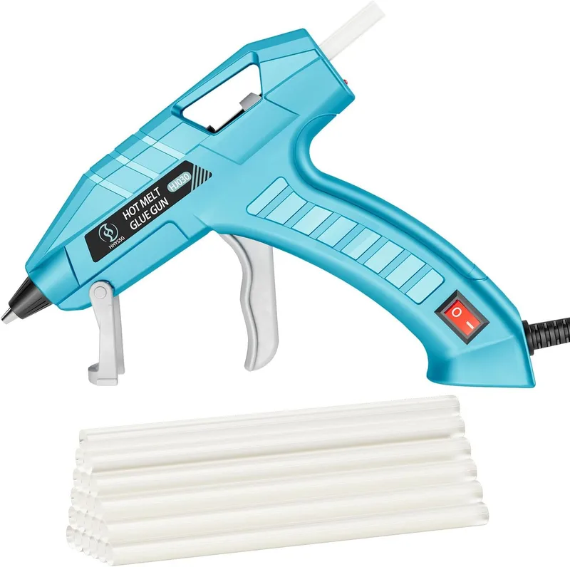 HHYSSG ▫️ Pistola de cola quente de 20 Watt com interrutor ON/OFF - Contém 30 bastões de cola para trabalhos manuais, reparações em casa e no escritório