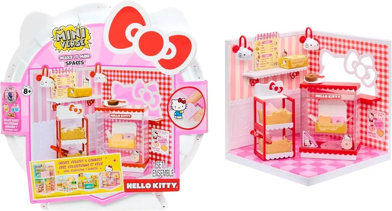 MGA'S MINIVERSE ▫️ Make It Mini Spaces Hello Kitty - Conjunto de construção, Personalização, Artesanato, Quartos, Passatempo, Colecionadores, Exposição, NÃO comestível, Para colecionadores e crianças a partir dos 8 anos