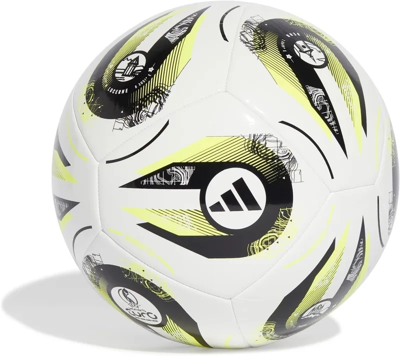 adidas ▫️ Unissexo Adulto Feminino Euro 2025 Club Football, Branco/Preto/Limão Brilhante, 5