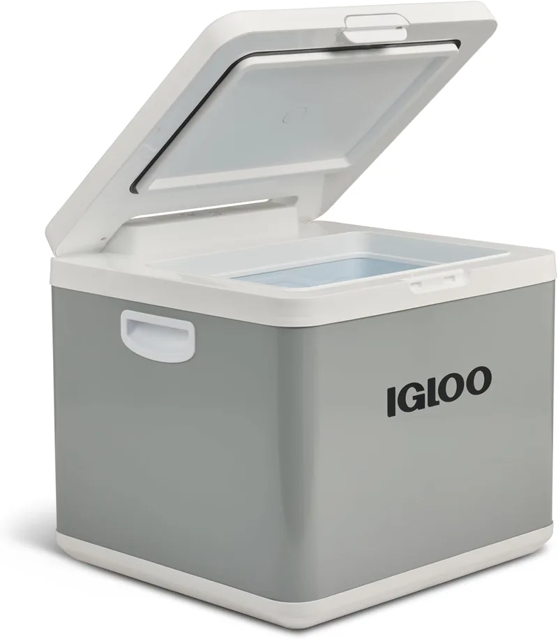 Igloo ▫️ IH45 Frigorífico híbrido com compressor de 43 L – Frigorífico elétrico de 12 V e 230 V para carro, campismo, autocaravana e barco – Mini-frigorífico híbrido, silencioso, potente e de baixo consumo