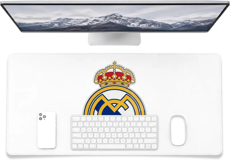 fan decor ▫️ Tapete de secretária do Real Madrid XXL 43 x 90 cm - Oficial