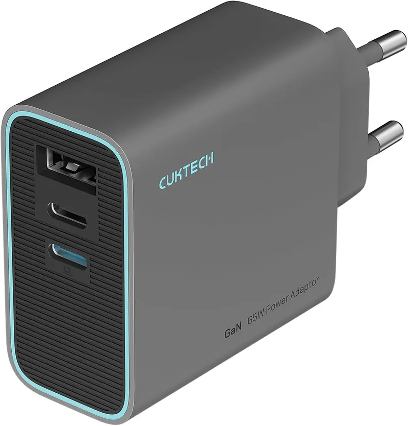 CUKTECH ▫️ Carregador USB C 65W, Carregador de 3 portas GAN III e PD3.0 para iPhone, Carregamento rápido, Multi-carregador compacto para MacBook Air/Pro, iPad Pro, iPhone 16/15/14/13, Samsung S24/S23, Xiaomi, Switch